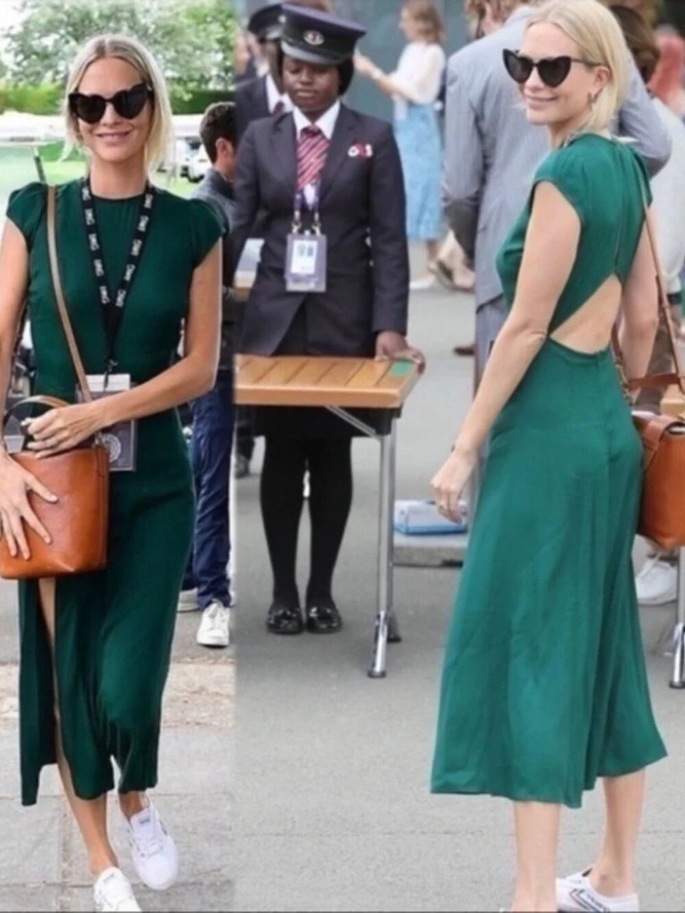 Reformation 'Gavin' Midi Dress / Emerald / Sz 2 - Picture 15 of 16